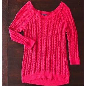 🧶American Eagle Dark Pink Cable Knit Sweater - S